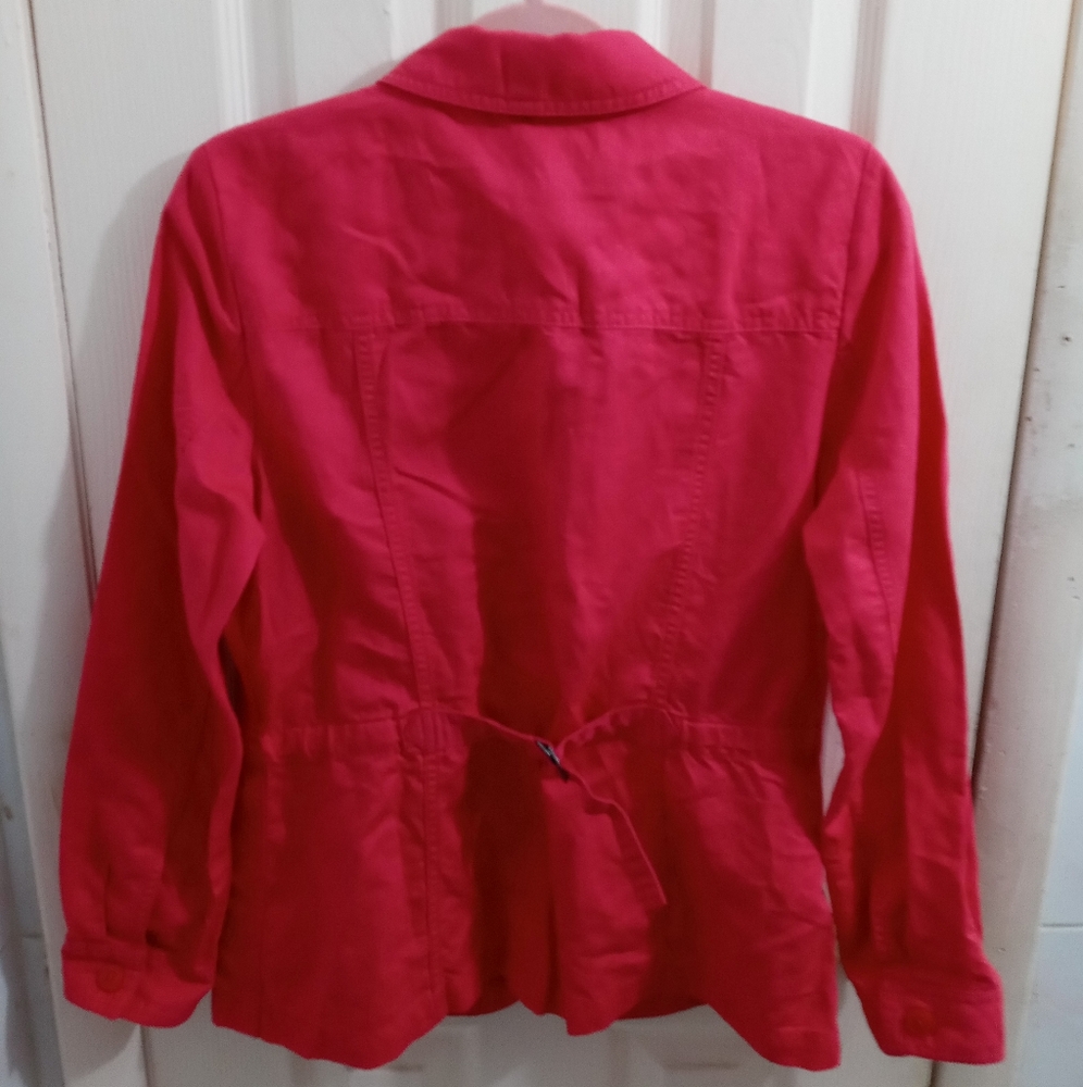Talbots Raspberry Linen Jacket Size Small - Picture 2 of 8